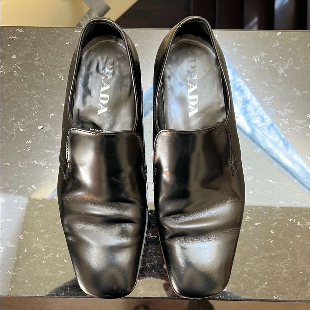 Prada Black Leather Loafers